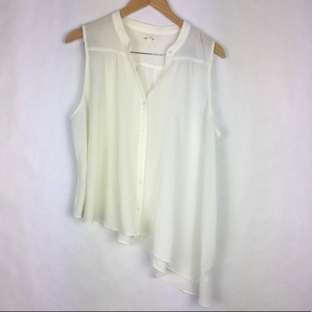 Silence+Noise Sleeveless Button Down Asymmetrical